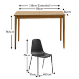 Paul Whitewash Extendable Dining Table Set - 4 Seater - Wren Black Dining Chairs - Laura James 