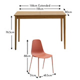 Paul Whitewash Extendable Dining Table Set - 4 Seater - Wren Burnt Orange Dining Chairs - Laura James 