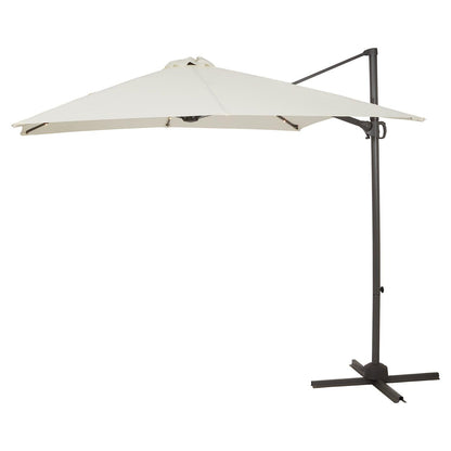 Cream LED Parasol - 2.4m Square with Raincover - aura James