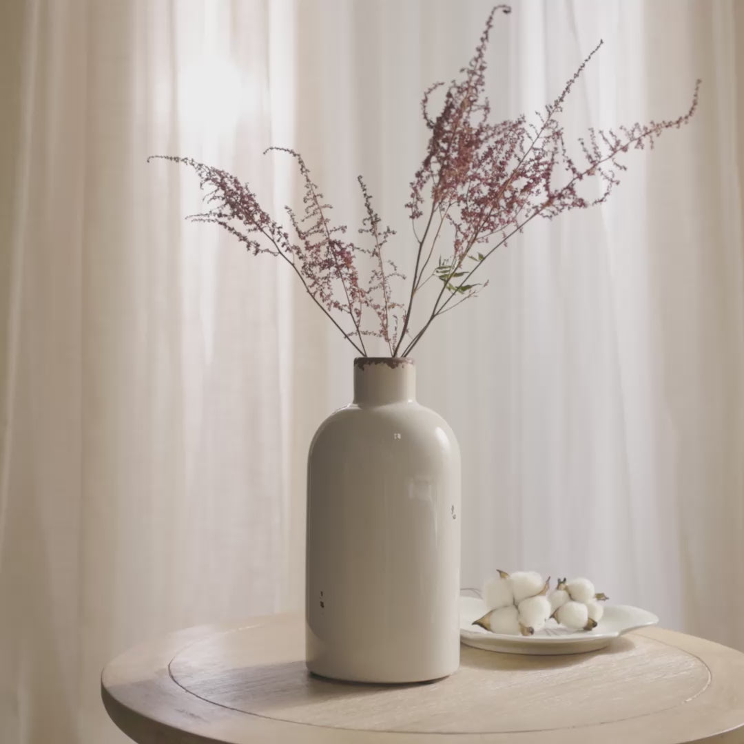 Corsino 22cm Ceramic Vase - Off White - Laura James 