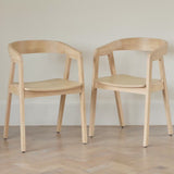 Ella Carver Chair - Set of 2 - Whitewash Oak - Laura James