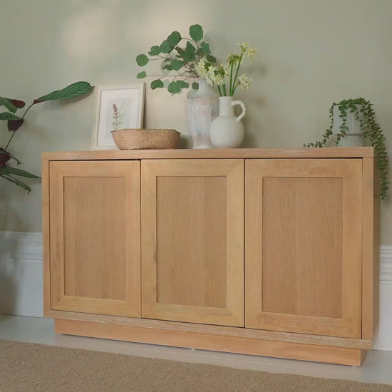 Astrid 3 Door Large Sideboard - Whitewash Oak - Laura James