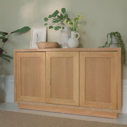 Astrid 3 Door Large Sideboard - Whitewash Oak - Laura James