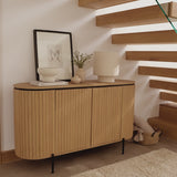 Matius 3 Door Large Sideboard - Seasoned Oak & Black - Laura James