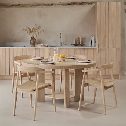 Marlon Whitewash Oak Oval Dining Table Set - 4 Seater - Carter Whitewash Oak Dining Armchairs - Laura James 