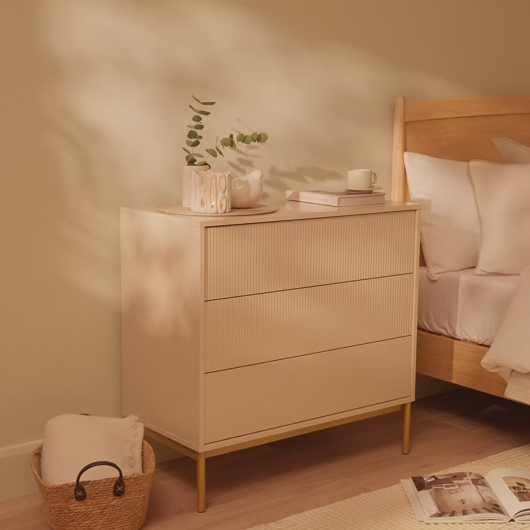 Luella 80cm 3 Drawer Chest of Drawers - Driftwood - Laura James