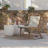 Seren White Acacia Occasional Garden Chair - Beige Rope - Laura James