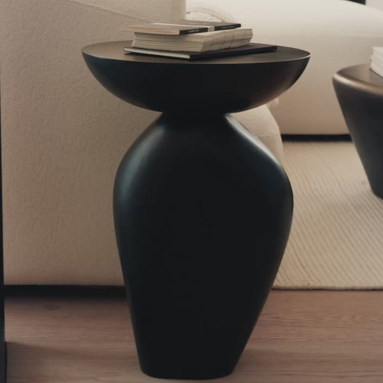 Alder 35cm Coffee Brown Mango Wood Side Table - Laura James 