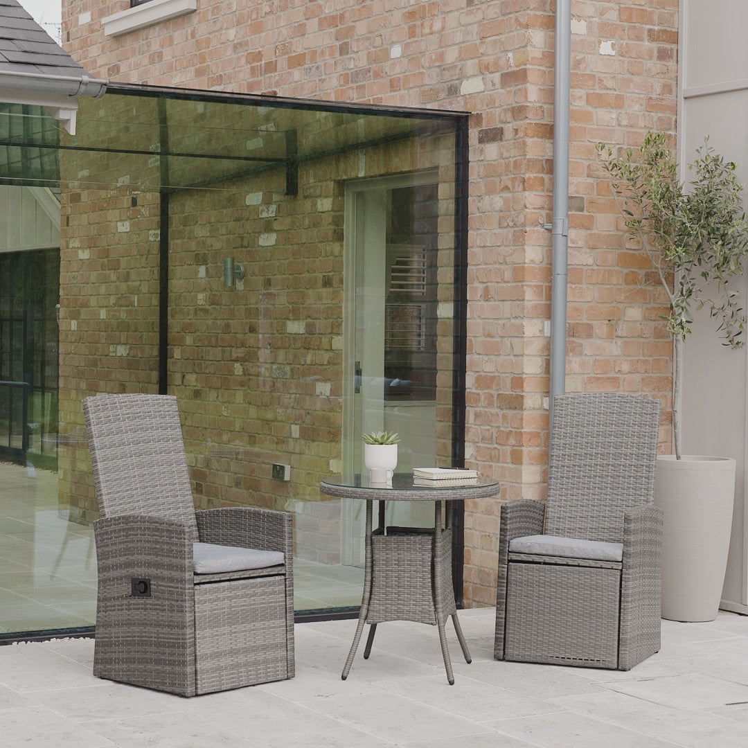 Kemble/Marston Outdoor Reclining Chair with Cushion - Grey - Laura James
