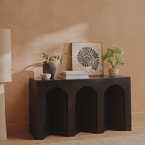 Ioni Jet Black Mango Wood Console Table - Laura James