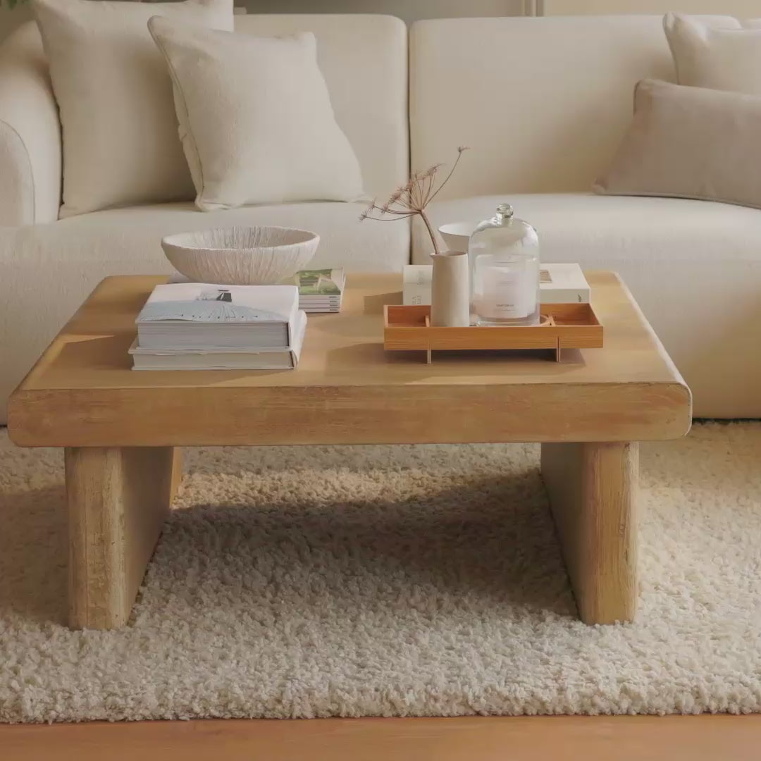 Nevaeh Coffee Table - Chalked Mango Wood - Laura James