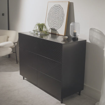 Jack 6 Chest of Drawers - Black - Laura James 