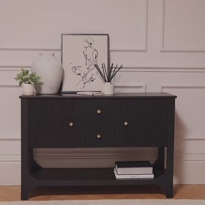 Jade 2 Door 2 Drawer Sideboard - Jet Black Mango Wood - Laura James