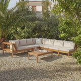 Dakota Mid Section/Chair - Natural Acacia with Sand Cushions