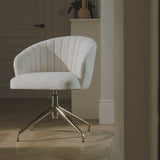 Arabella Office Chair - Light Beige Boucle - Gold Legs - Laura James 