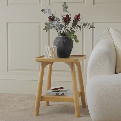 Tilly 40cm Square Side Table - Whitewash Oak - Laura James