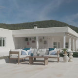 Imani 5 Seater Wooden Garden Corner Sofa with Coffee Table - Laura James