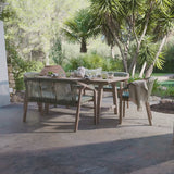 Shiro 6 Seater Wooden Garden Dining Set with 2 Shiro Benches & 2 Shiro Chairs - Green Rope - Laura James