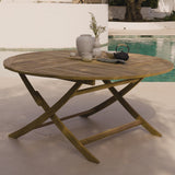 Ashby 8 Seater Wooden Round Folding Garden Dining Table - 160cm - Laura James 