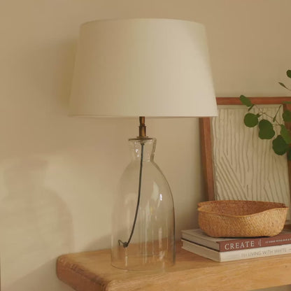 Aldsworth 35cm Table Lamp with Coningsby 40cm Cotton Lamp Shade - Snow White - Laura James