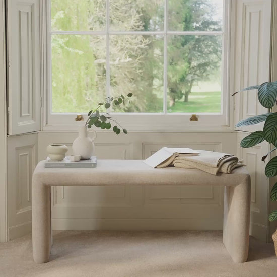 Kamiko Dining Bench - Mink Taupe - Laura James