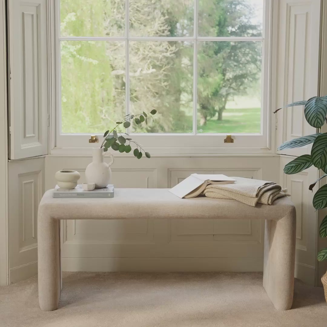 Kamiko Dining Bench - Mink Taupe - Laura James