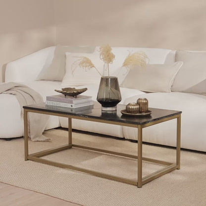 Nara Black Marble Coffee Table - Gold Frame - Laura James