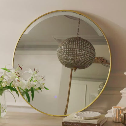 Kimbridge 90cm LED Round Bathroom Mirror - Gold - Laura James
