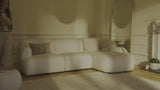 Nathalia Chaise Corner Sofa - Chalk White Boucle - Laura James 