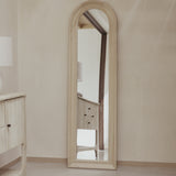 Langton 170x50cm Wooden Arch Floor Mirror - Whitewash - Laura James 