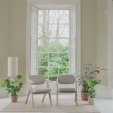 Aurelia Soft Beige Dining Armchairs - Set of 2 - Whitewash Oak Legs - Laura James