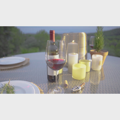 Kemble 8 Seater Rattan Round Outdoor Dining Set With Cream Parasol - Rattan Garden Furniture - Natural Brown