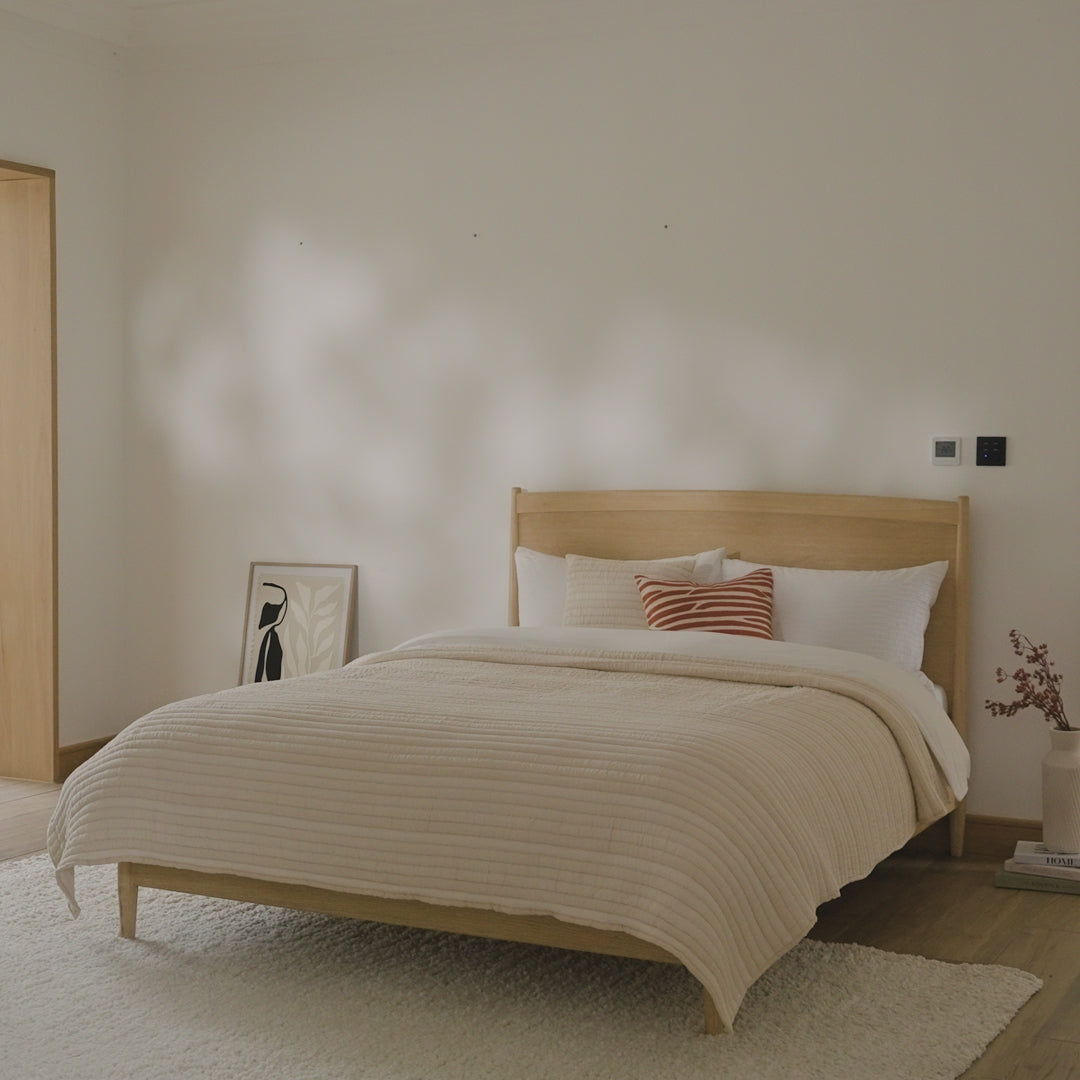 Ida King Size Wooden Bed - Whitewash Oak - Laura James