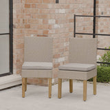 Oliver Rattan Dining Chairs with Acacia Wood Legs - Set of 2