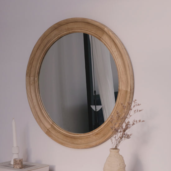 Langton 75cm Wooden Mirror - Natural - Laura James 
