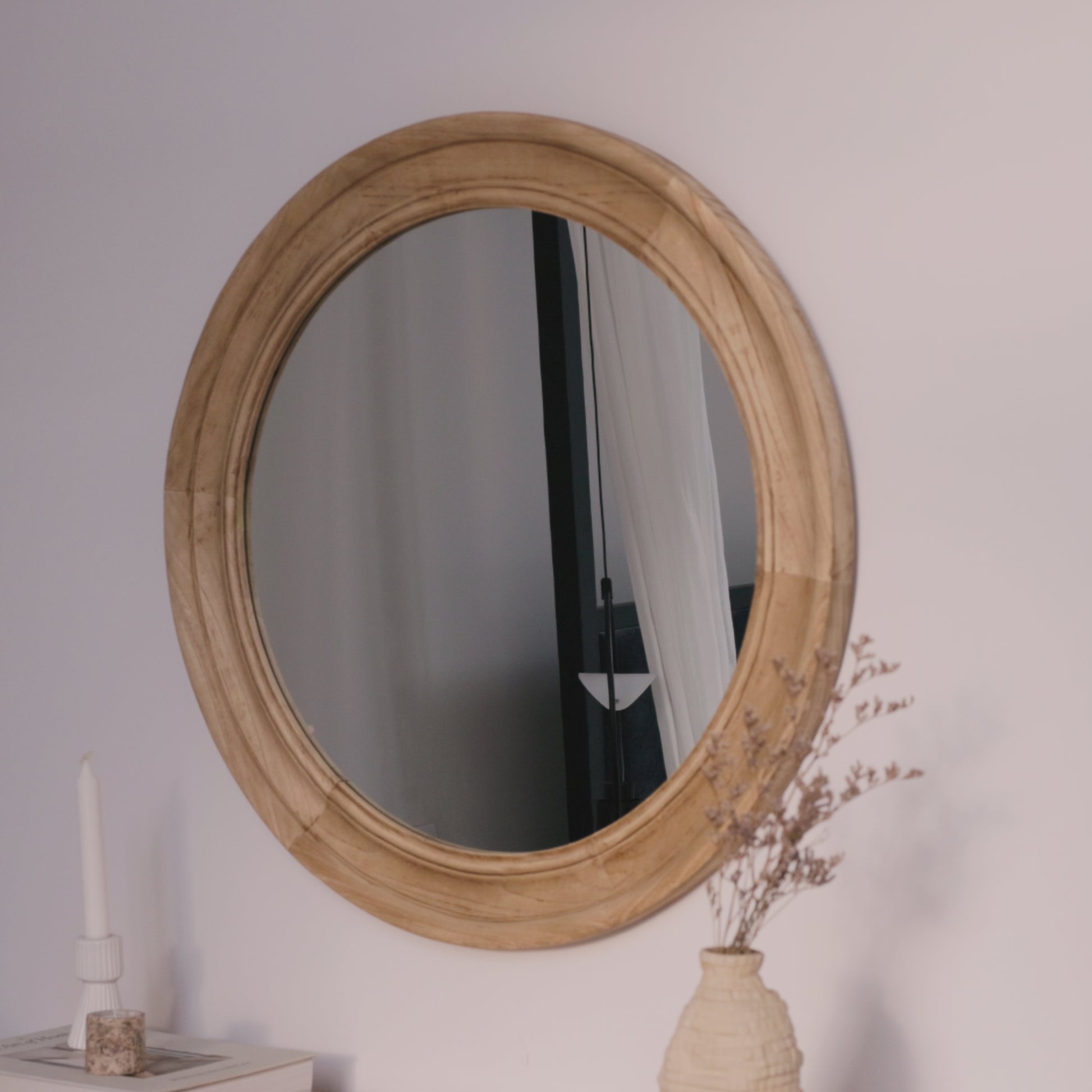Langton 75cm Wooden Mirror - Natural - Laura James 