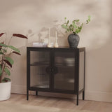 Indiana Black Metal 2 Door Sideboard - 80cm - Laura James