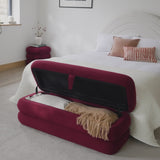 Fleur Storage Ottoman - Burgundy Red - Laura James