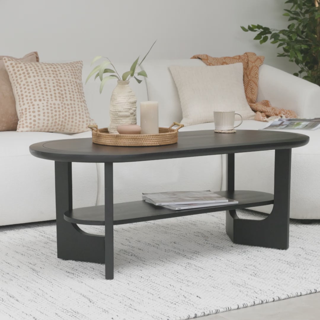 Delphi 120cm Coffee Table, Jet Black Acacia 1x1 - Laura James