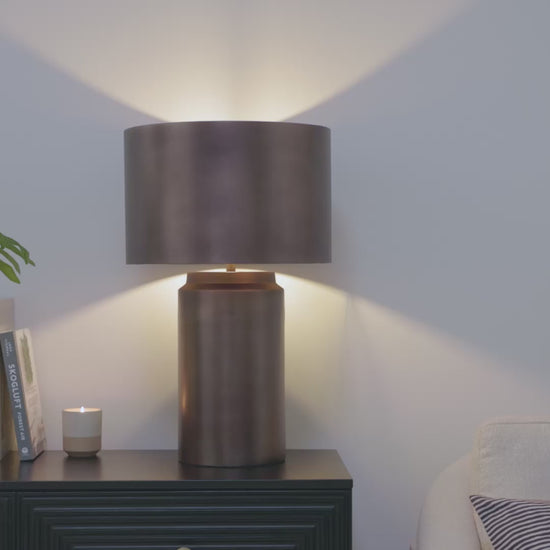 Helmdone 57cm Metal Table Lamp - Black Bronze - Laura James 