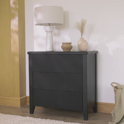 Raleigh 3 Drawer Chest of Drawers - Black - Laura James