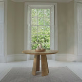 Farren Whitewash Oak Round Dining Table - Laura James