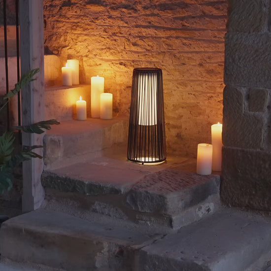 Octon 50cm Solar Outdoor Lantern - Black - Laura James