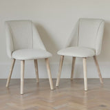 Freya Sand Dining Chairs - Set of 2 - Whitewash Oak Legs - Laura James 