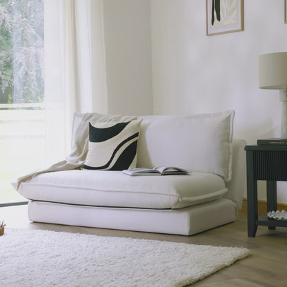 Harlow 2 Seater Double Sofa Bed - Chalk White Boucle - Laura James