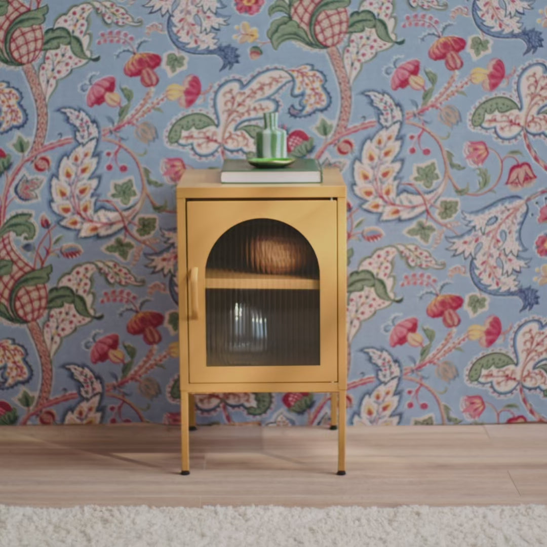 Conan Metal Bedside Table - Mustard Yellow - Laura James