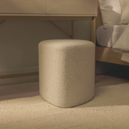 Alder Footstool - Oat Boucle - Laura James
