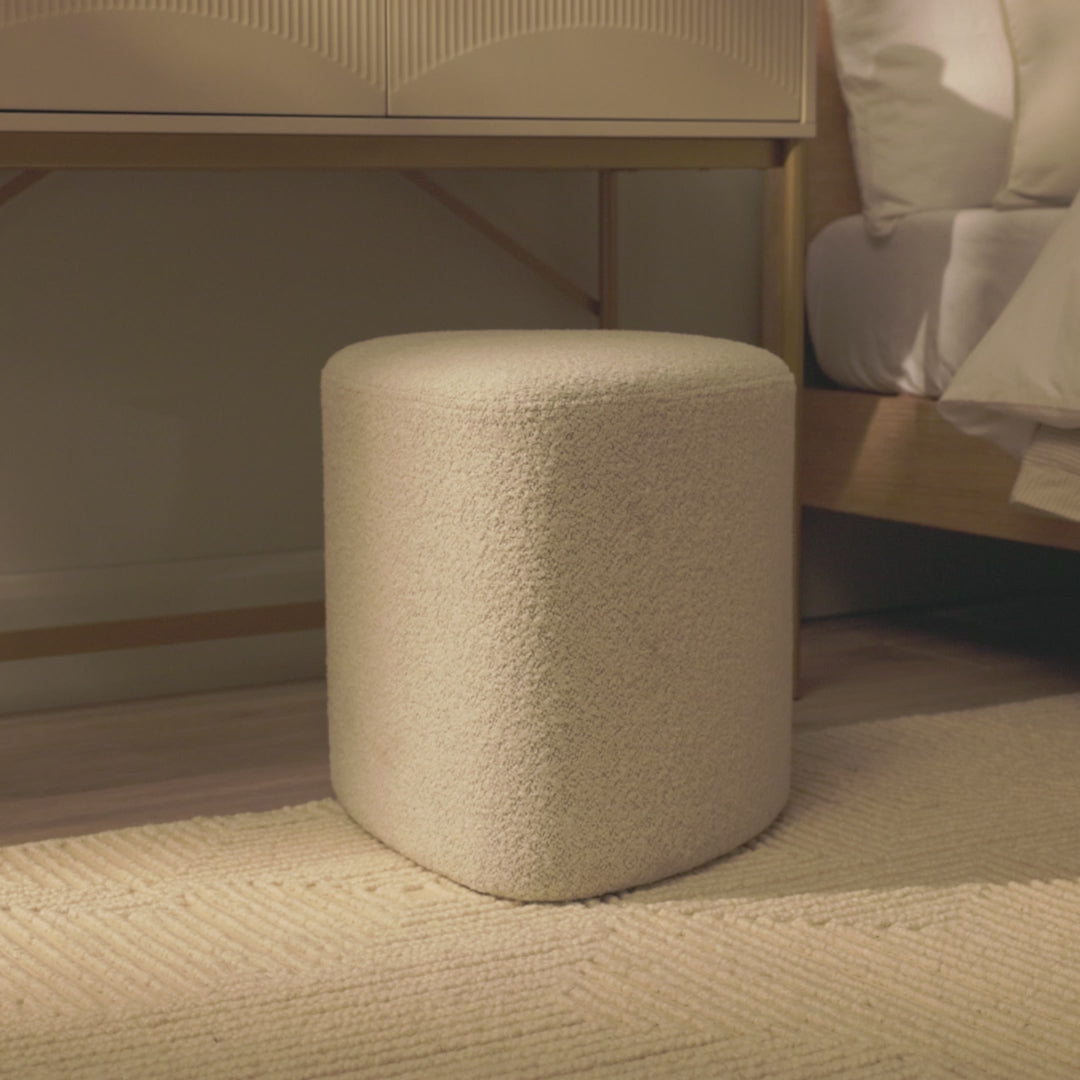 Alder Footstool - Oat Boucle - Laura James
