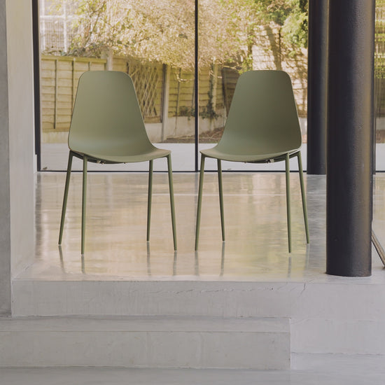 Wren Dining Chairs - Set of 2 - Green - Laura James 
