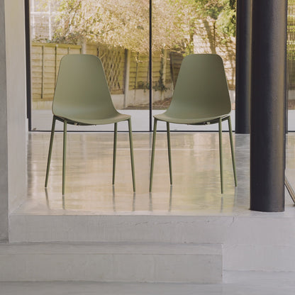 Wren Dining Chairs - Set of 2 - Green - Laura James 